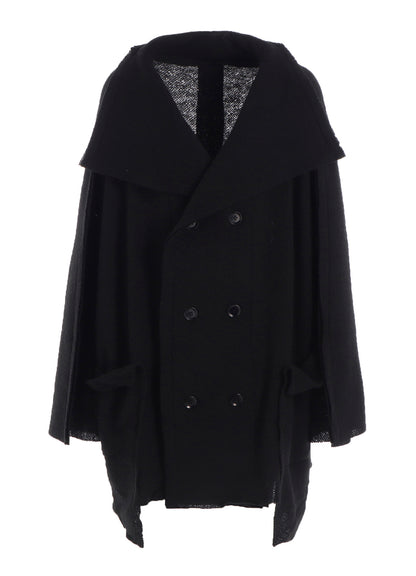 BRUSHED BOUCLE SEAM DETAIL PEA COAT