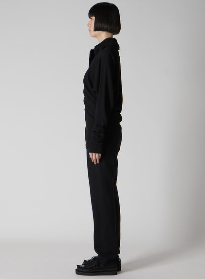 HIGH TWISTED LINKS DRAPED TURTLE NECK CARDIGAN