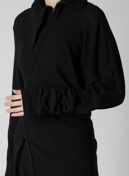 HIGH TWISTED LINKS DRAPED TURTLE NECK CARDIGAN