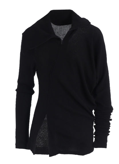 HIGH TWISTED LINKS DRAPED TURTLE NECK CARDIGAN