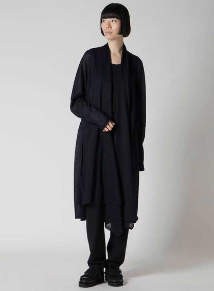 JACQUARD WOOL LACE STOLE CARDIGAN