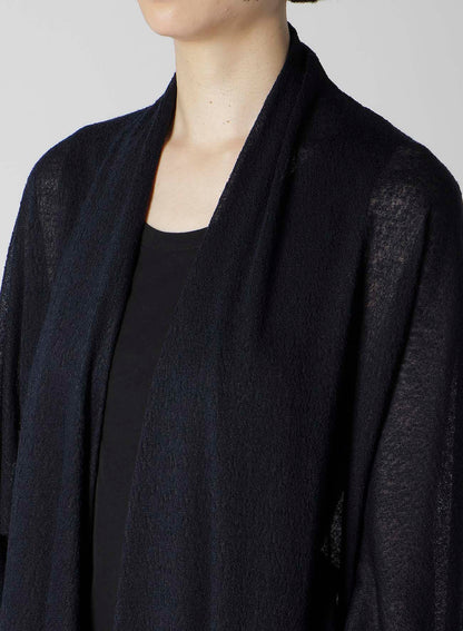JACQUARD WOOL LACE STOLE CARDIGAN