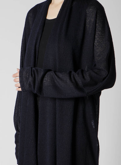 JACQUARD WOOL LACE STOLE CARDIGAN