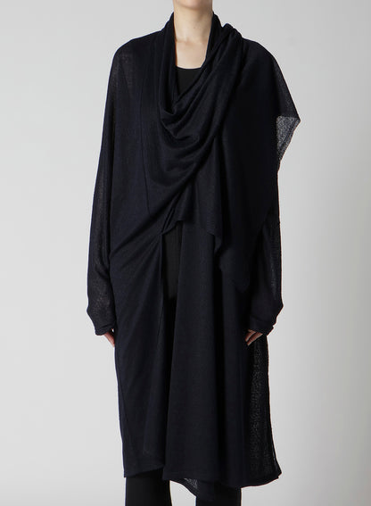 JACQUARD WOOL LACE STOLE CARDIGAN