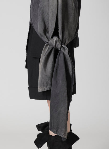 Cu/C BLEACHED SATIN KNOT DETAIL BLOUSE