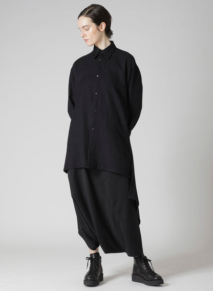 WOOL VIYELLA ADJUSTABLE BLOUSE