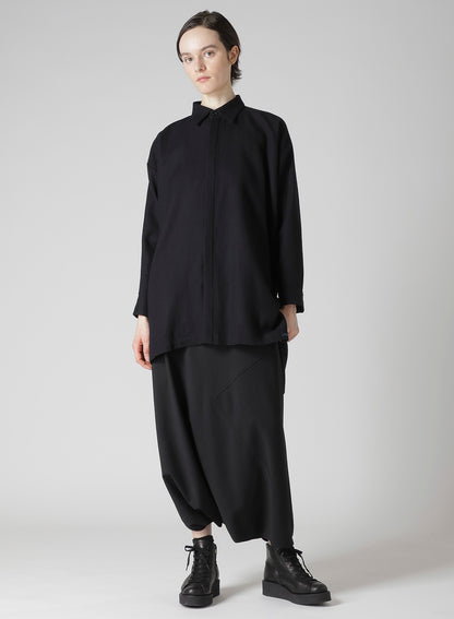 WOOL VIYELLA DOUBLE PLACKET BLOUSE
