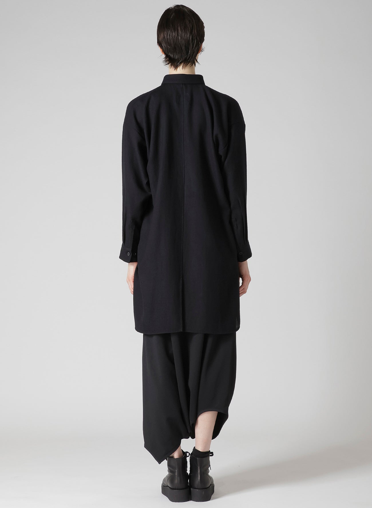 WOOL VIYELLA DOUBLE PLACKET BLOUSE