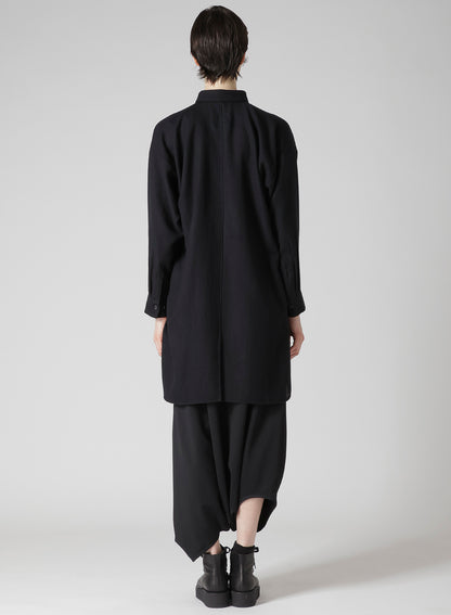 WOOL VIYELLA DOUBLE PLACKET BLOUSE