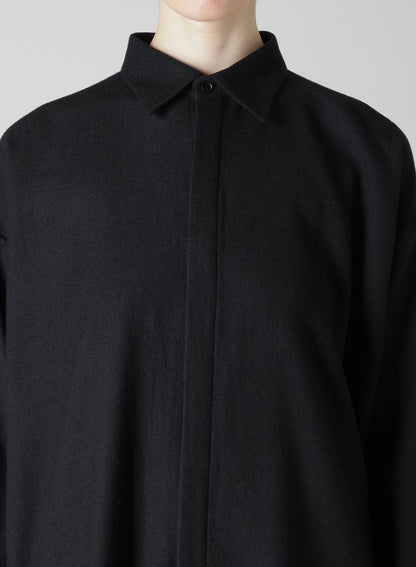 WOOL VIYELLA DOUBLE PLACKET BLOUSE