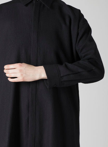 WOOL VIYELLA DOUBLE PLACKET BLOUSE