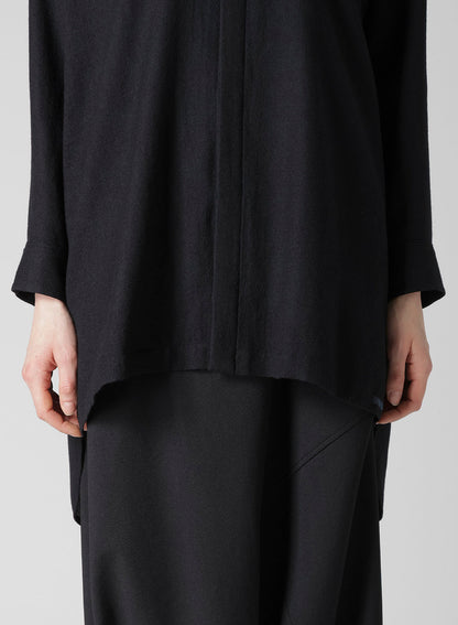 WOOL VIYELLA DOUBLE PLACKET BLOUSE