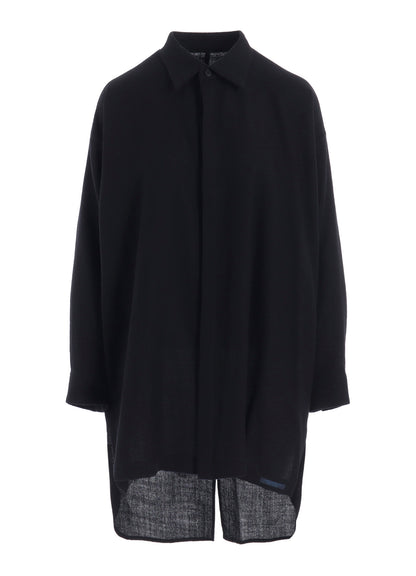 WOOL VIYELLA DOUBLE PLACKET BLOUSE
