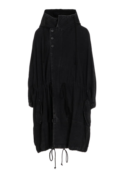 PERMANGANATE BLEACHED DENIM DOLMAN SLV COAT