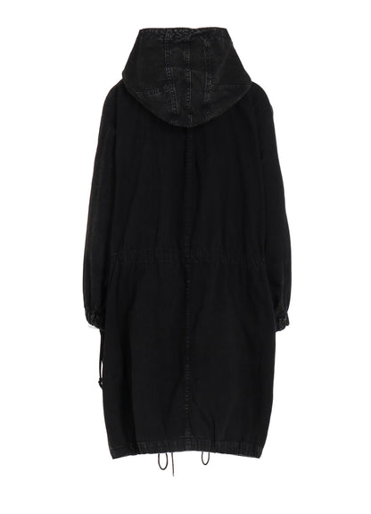 PERMANGANATE BLEACHED DENIM DOLMAN SLV COAT