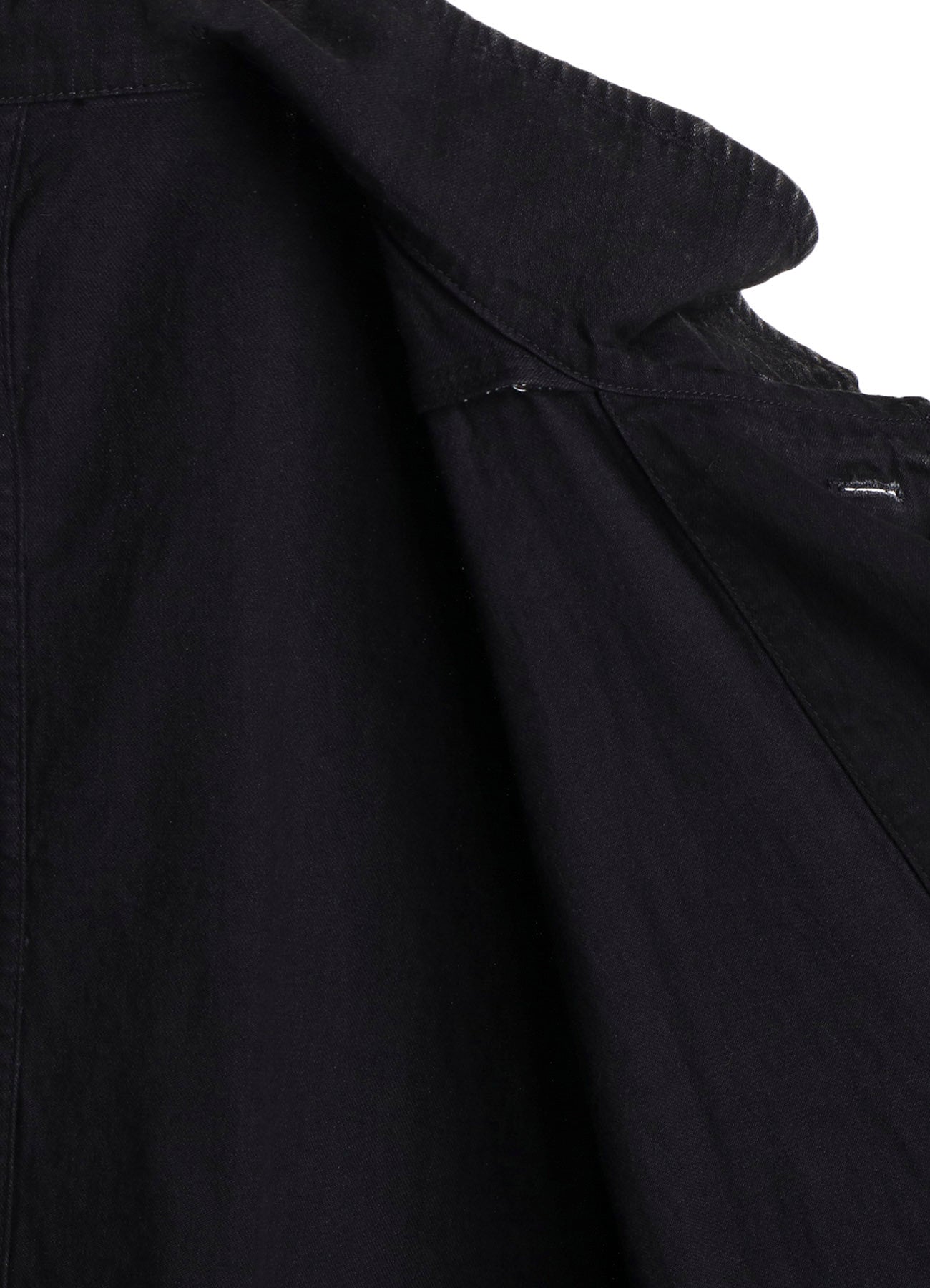 PERMANGANATE BLEACHED DENIM HIGH NECK COAT