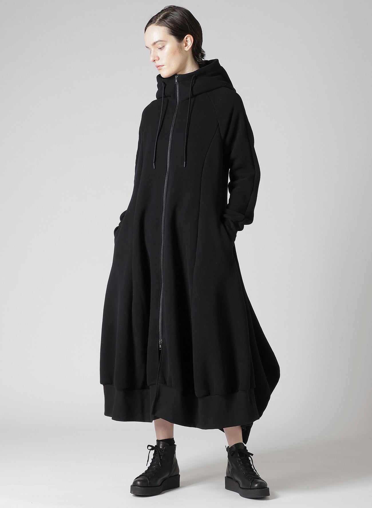 Liy/C BRUSHED FRENCH TERRY HOODED TRACK DRESS