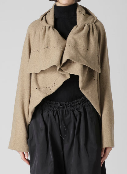 W DETAIL JERSEY SHIRRING DETAIL JACKET