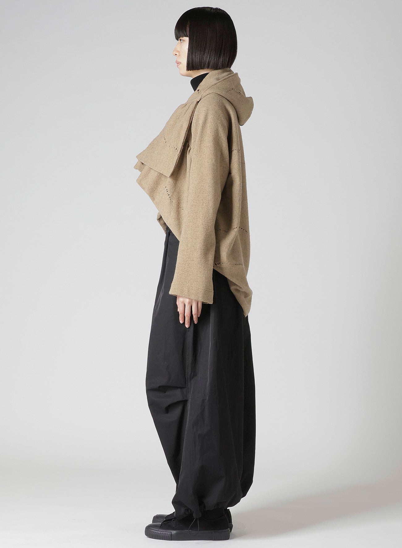 W DETAIL JERSEY SHIRRING DETAIL JACKET