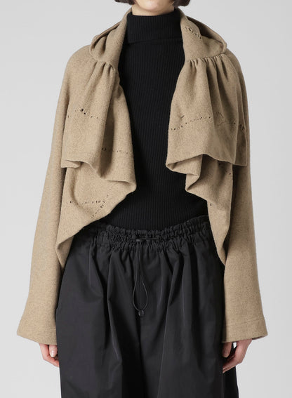 W DETAIL JERSEY SHIRRING DETAIL JACKET