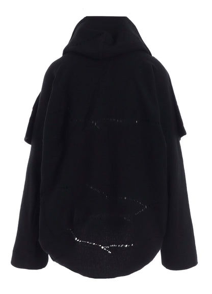 W DETAIL JERSEY SHIRRING DETAIL JACKET