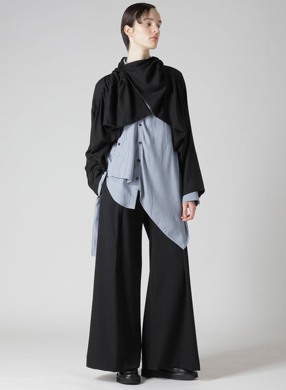 Cu/Mo KERSEY SHIRRING DETAIL JACKET