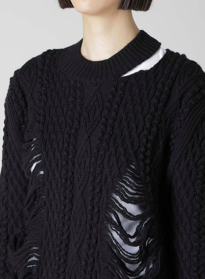 CARMA A CRUSHED CABLE KNIT TOP