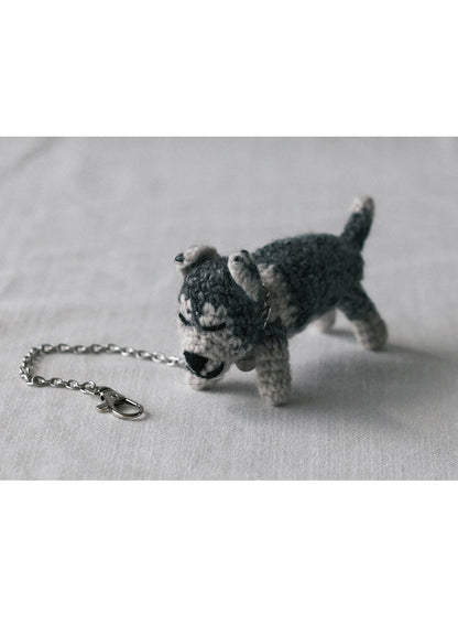 COMBINATION KNIT KNITTED KEY CHARM WITH CHAIN