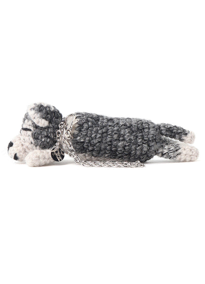 COMBINATION KNIT KNITTED KEY CHARM WITH CHAIN