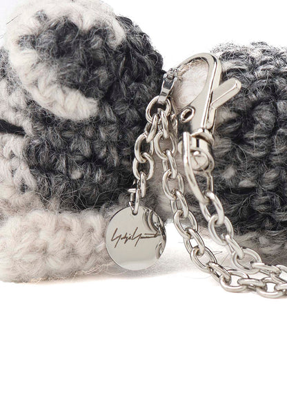 COMBINATION KNIT KNITTED KEY CHARM WITH CHAIN