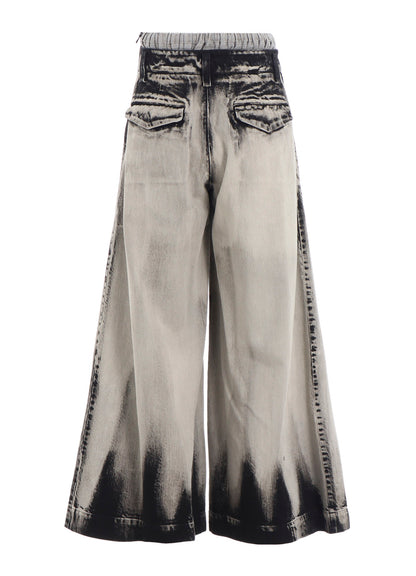 10OZ BLEACHED DENIM LAYERED-LIKE WIDE PANTS