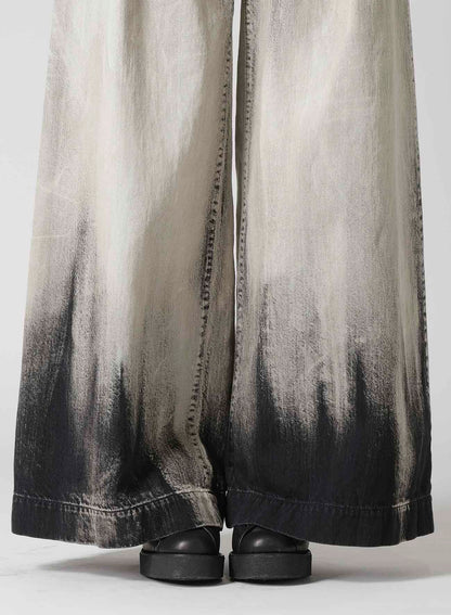 10OZ BLEACHED DENIM LAYERED-LIKE WIDE PANTS