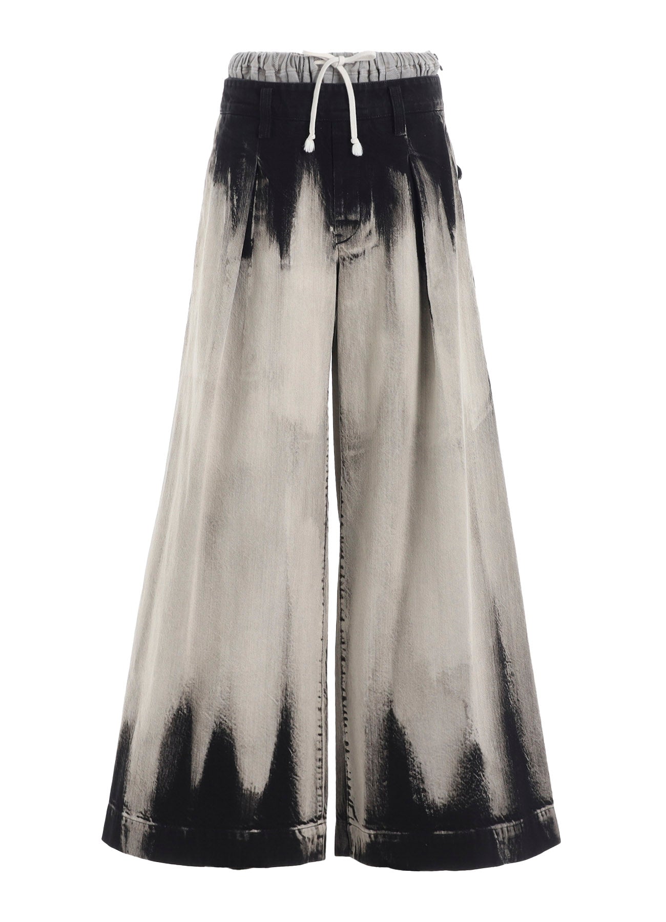 10OZ BLEACHED DENIM LAYERED-LIKE WIDE PANTS