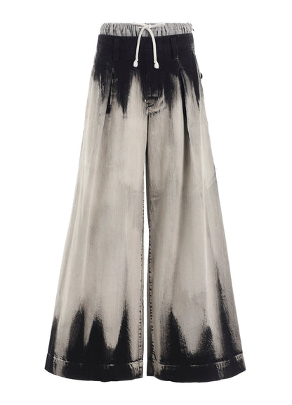 10OZ BLEACHED DENIM LAYERED-LIKE WIDE PANTS