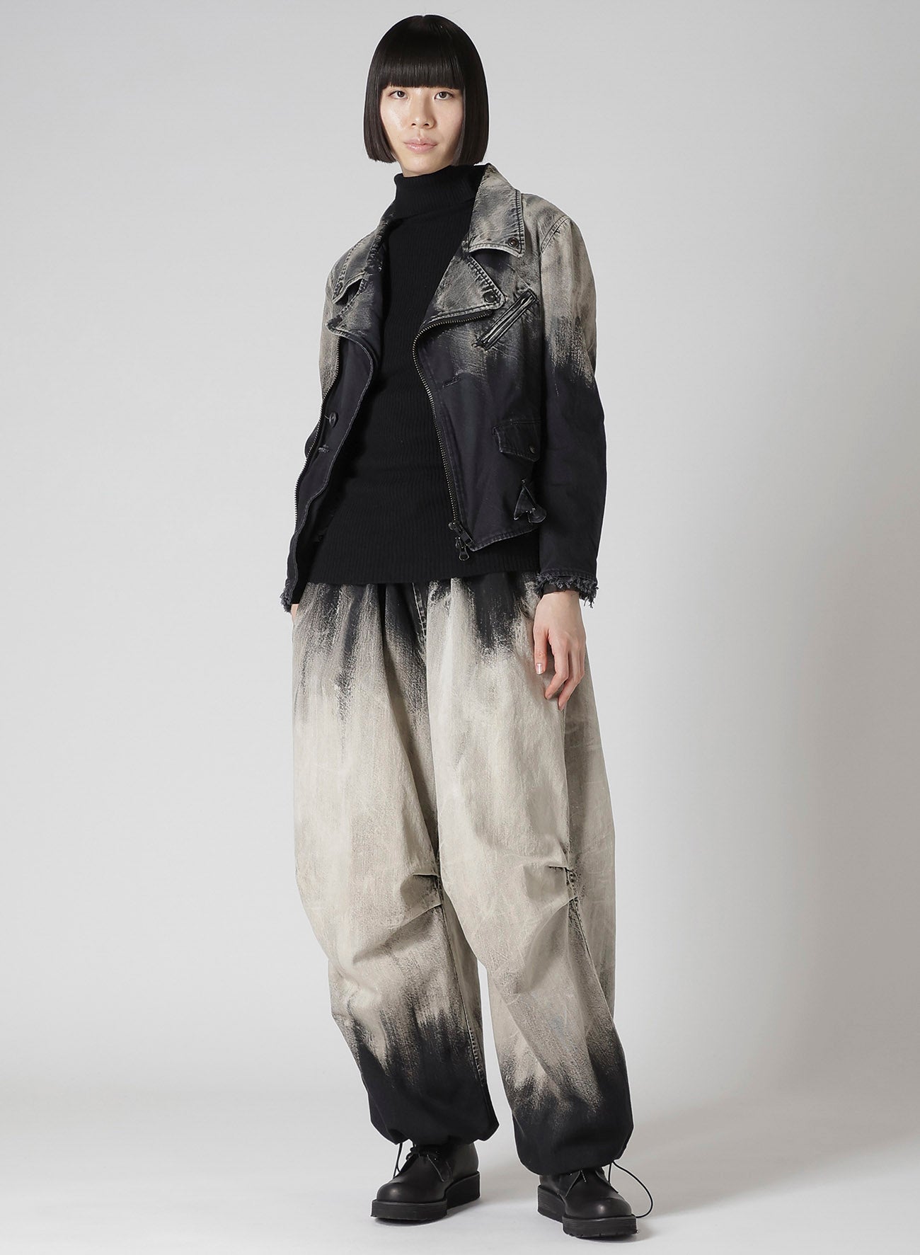10OZ BLEACHED DENIM PARACHUTE PANTS