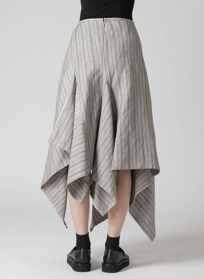 C/Li STRIPE ASYMMETRIC SKIRT
