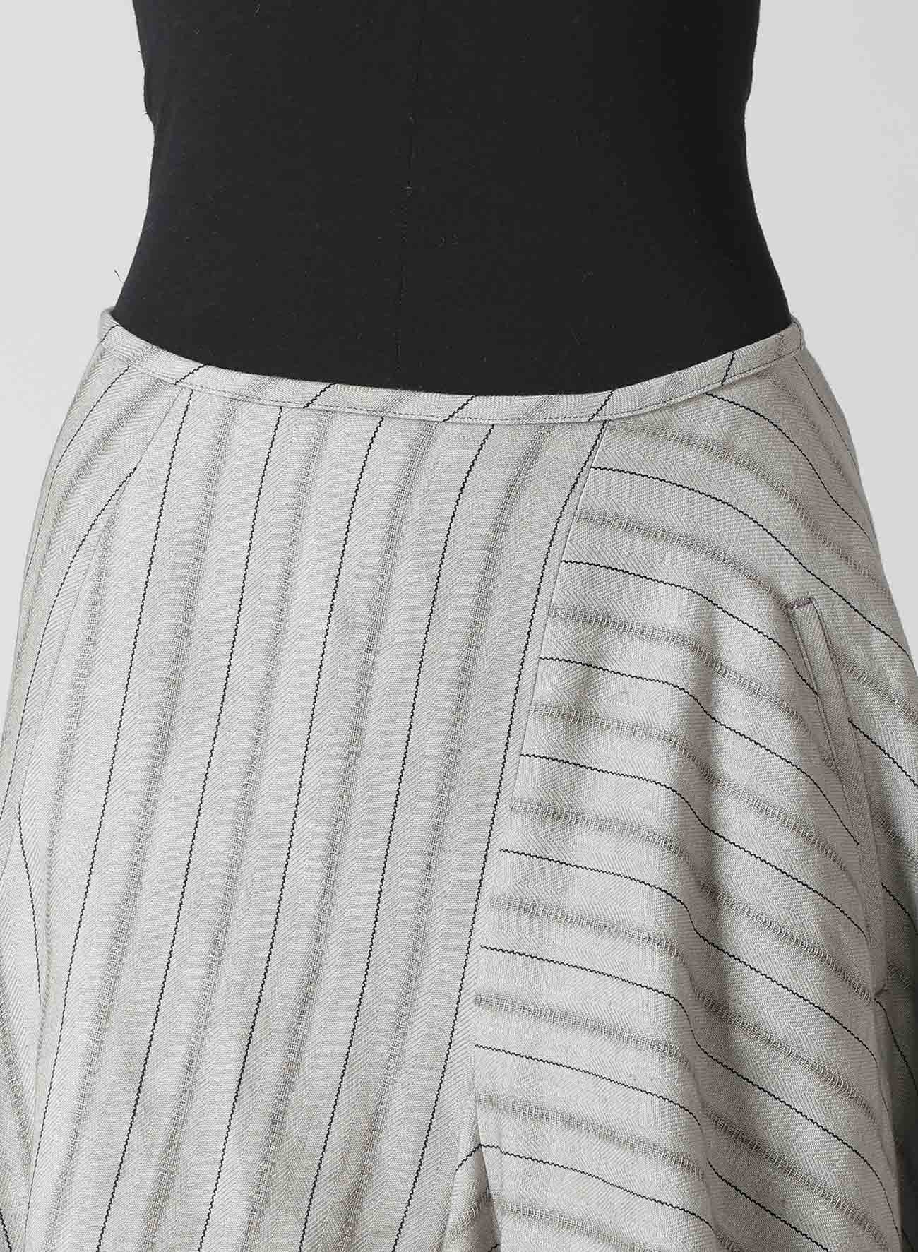 ヨウジヤマモト FT-S51-005 スカート C/Li STRIPE ASYMMETRIC SKIRT – THE SHOP YOHJI YAMAMOTO