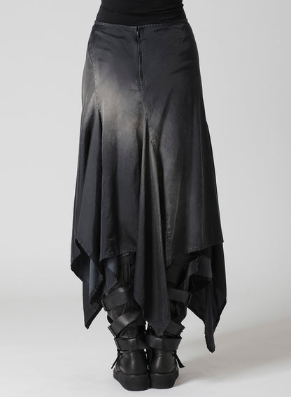 Cu/C BLEACHED SATIN ASYMMETRIC SKIRT