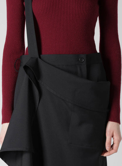 GABARDINE 2WAY SUSPENDER SKIRT