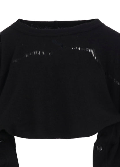 W DETAIL JERSEY STOLE SWEAT SHIRT