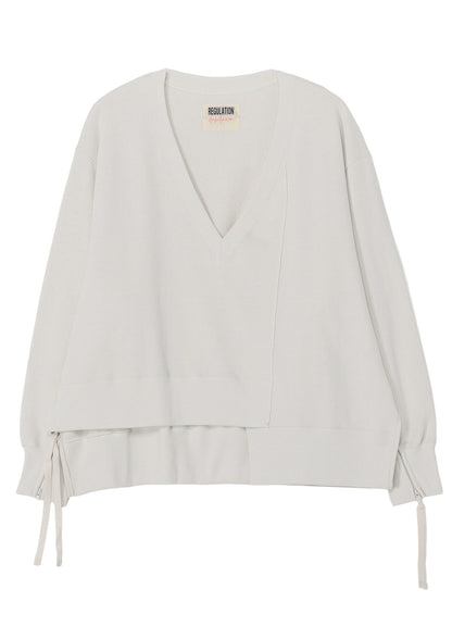 COTTON FRENCH TERRY SIDE ZIP D PULLOVER