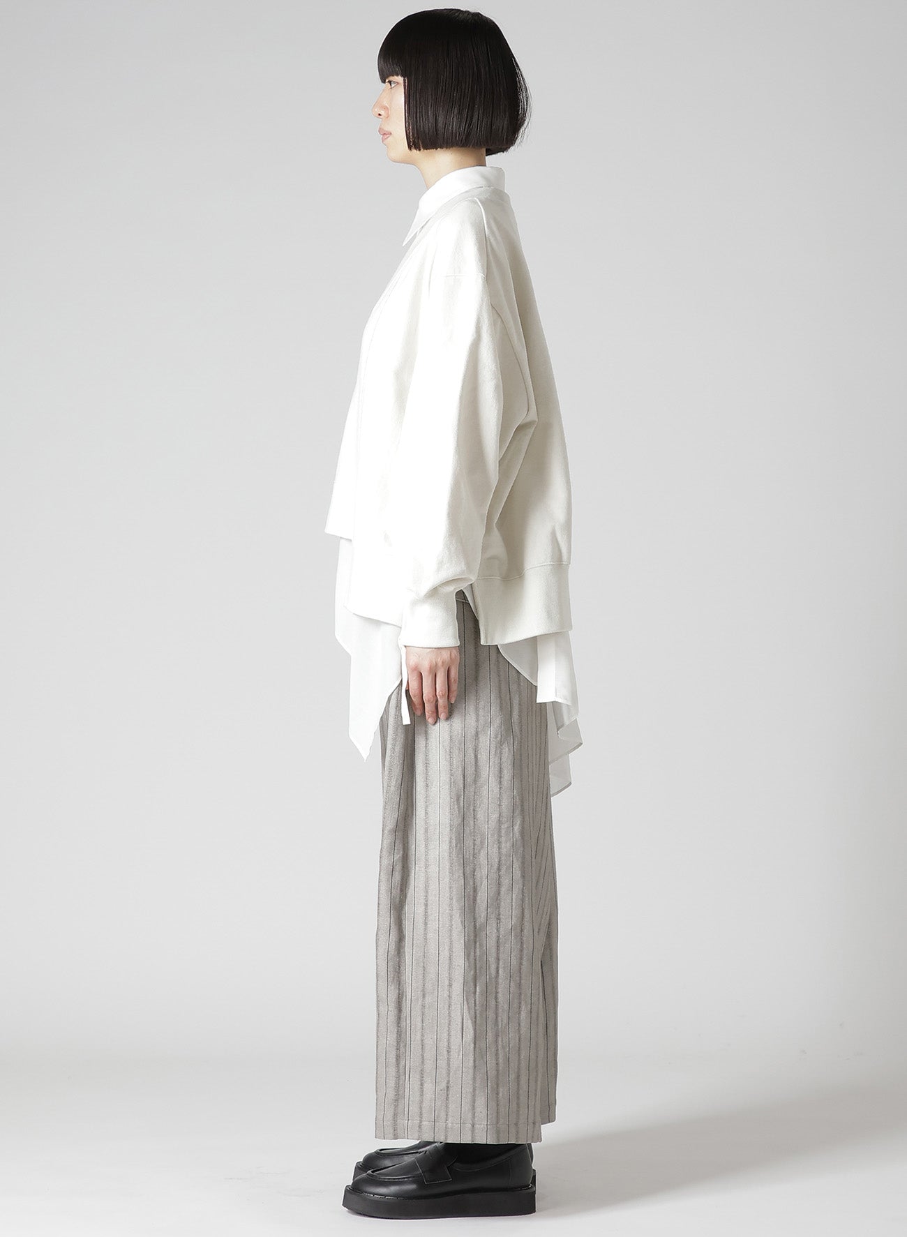 COTTON FRENCH TERRY SIDE ZIP D PULLOVER