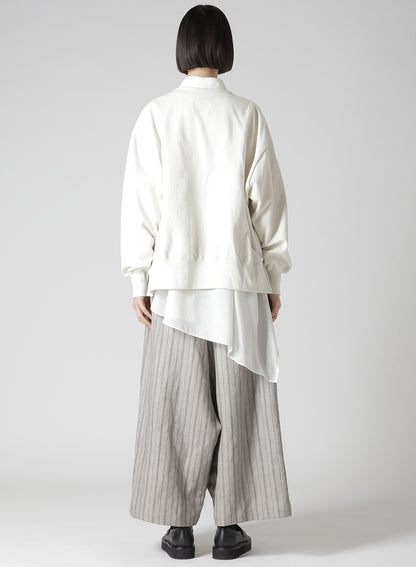 COTTON FRENCH TERRY SIDE ZIP D PULLOVER