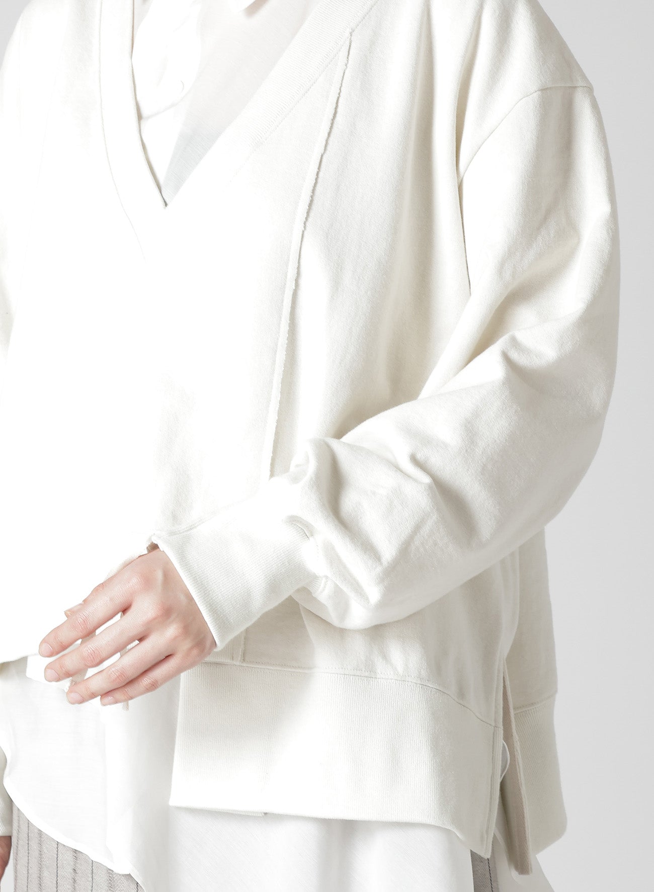 COTTON FRENCH TERRY SIDE ZIP D PULLOVER