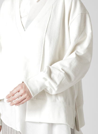 COTTON FRENCH TERRY SIDE ZIP D PULLOVER