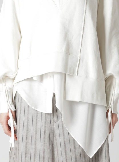 COTTON FRENCH TERRY SIDE ZIP D PULLOVER