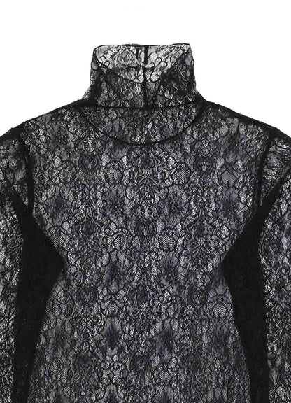 STRETCHED LACE R-TURTLENECK T