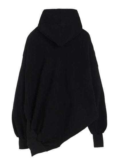 Liy/C BRUSHED FRENCH TERRY UNBALANCED HOODIE A