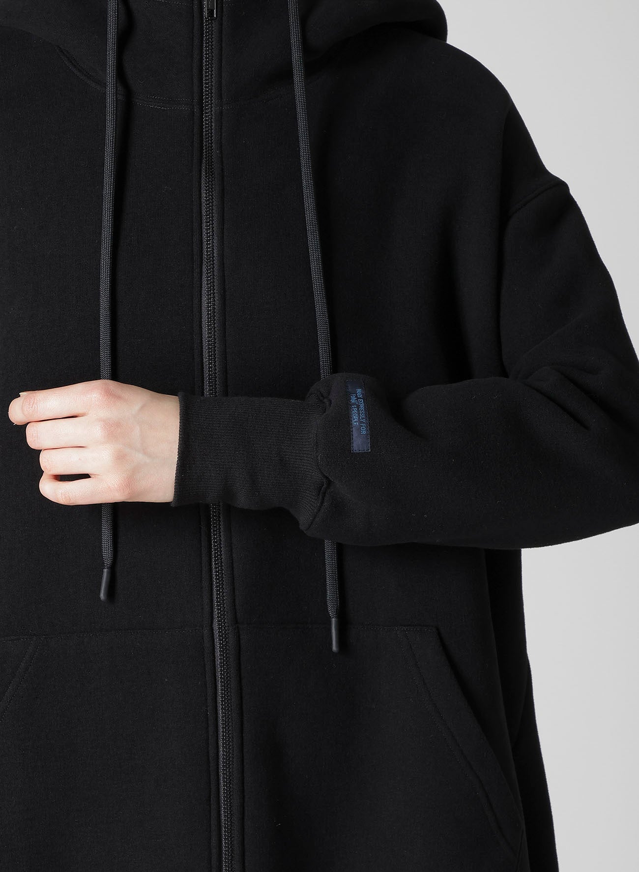 Liy/C BRUSHED FRENCH TERRY UNBALANCED HOODIE B