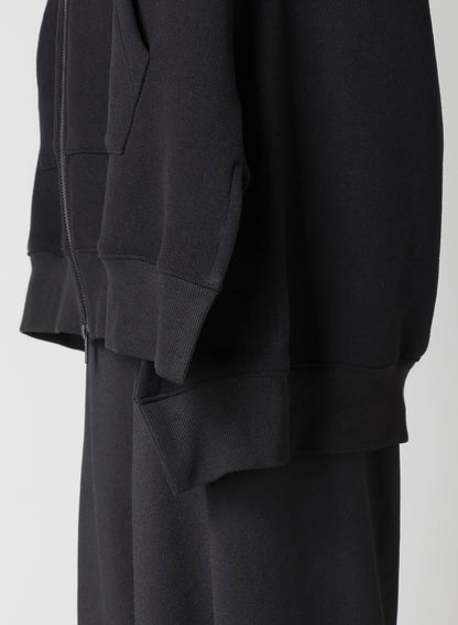 Liy/C BRUSHED FRENCH TERRY UNBALANCED HOODIE B